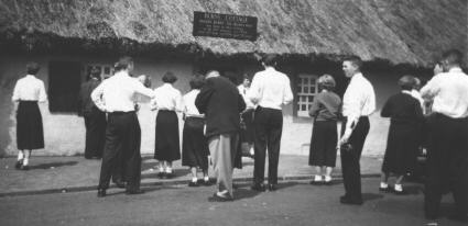 Site seeing at Burn's Cottage in Ayreshire Scotland